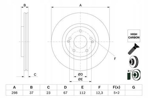 TARCZA HAM PRZOD 298X23 V BOSCH na Arena.pl