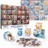 Kalendarz adwentowy 1008 puzzli 3D, świąteczne zwierzęta, dla dzieci i doro