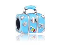 Rodowany srebrny charms do pandora walizka torba podróżna suitcase srebro 925 ALBEADS0282RH