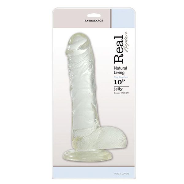 Dildo-Fallo Jelly Real Rapture Clear 10" zdjęcie 1