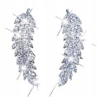 16 0046 Kolczyki skrzydełka cyrkonie kamień moda srebrne