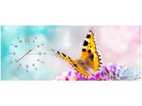 100X40CM ZEGAR MOTYL KWIATKACH OBRAZ