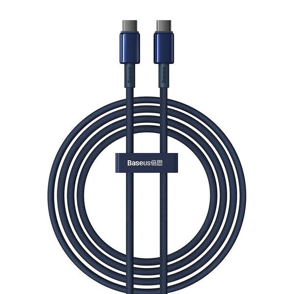 Kabel USB-C do USB-C Baseus Tungsten Gold, 100W, 2m (niebieski) zdjęcie 1