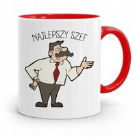 Kubek Czerwony Dla Szefa Najlepszy Szef Prezent Z Nadrukiem Ze Zdjęciem