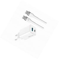 Szybka ładowarka GaN 45W 2 wejścia USB i USB-C z kablem do LG K50S