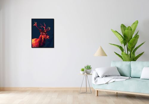 Plakat 50x65cm Jeleń w Geometrii na Arena.pl