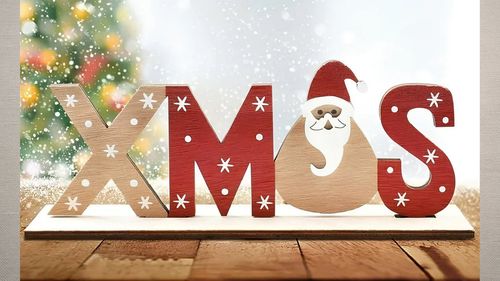 Napis drewniany xmas ozdobny dekoracja świąteczna ozdoba figurka na święta na Arena.pl