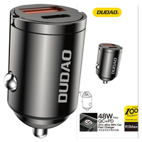 mini ładowarka samochodowa dudao r3max 48w qc pd - czarna