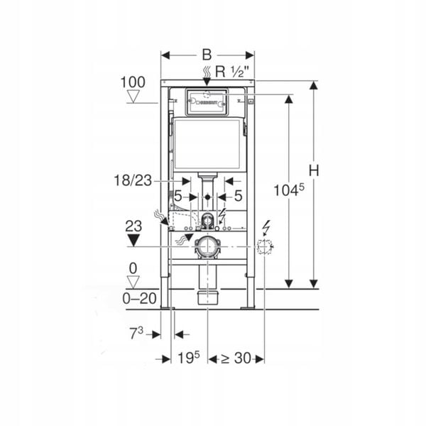 Stelaż podtynkowy do WC Geberit Duofix Basic zdjęcie 3