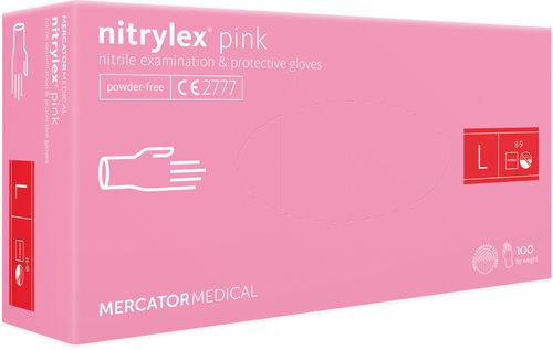 Rękawice Nitrylowe 100 szt. 9-L Nitrylex Pink na Arena.pl