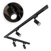 Zestaw Szynowy 3 FAZOWY 4x Lampa na GU10 + Szyna 1m+2m + Łącznik L CZARNY