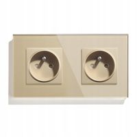 GNIAZDKO ELEKTRYCZNE SZKLANE PODWÓJNE KONTAKT 16A GNIAZDO 230V