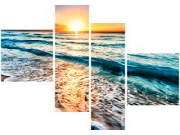 OBRAZ ZACHÓD SŁOŃCA PLAŻY CANCUN