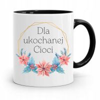 Kubek Czarny Prezent Dla Cioci Dla Ukochanej Cioci Z Nadrukiem Ze Zdjęciem