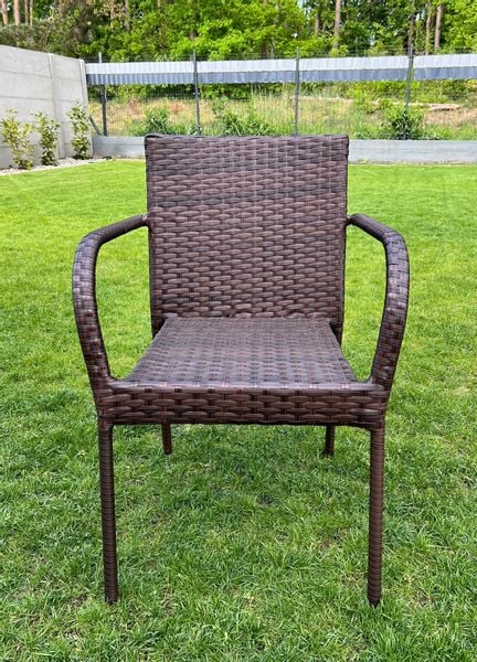 Krzesło z brązowego technorattanu do ogrodu Sottile zdjęcie 4