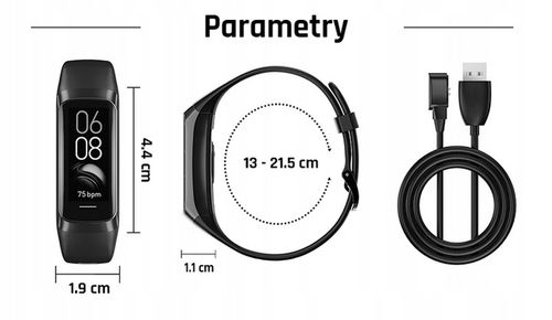SMARTWATCH ZEGAREK SMARTBAND DAMSKI AMOLED PL PULS SPORT KROKOMIERZ na Arena.pl