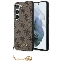 Etui Guess 4G Charms Collection na Samsung Galaxy S23 - brązowe
