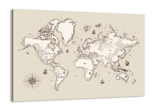 Obraz Na Płótnie - Mapa Kontynent - 100X70 Cm - Aa100X70-2910 na Arena.pl