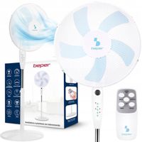 WENTYLATOR PODŁOGOWY BEPER WIATRAK STOJĄCY 5 ŁOPATEK 130cm 40W PILOT TIMER