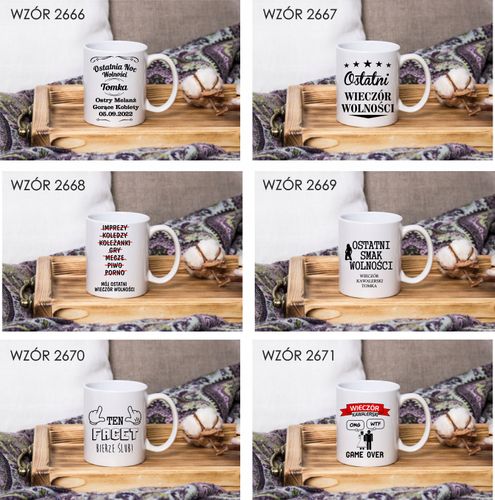 Kubek z imieniem napis WIECZÓR KAWALERSKI na Arena.pl