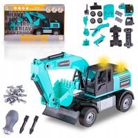 ROZKRĘCANA Koparka Auto Spychacz Samochód do skręcania ŚWIATŁA DŹWIĘKI 72el