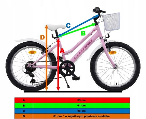 Rower Dziecięcy MTB 20'' LAZARO ZOE 6 BIEGÓW SHIMANO MIĘTA KOSZYK na Arena.pl