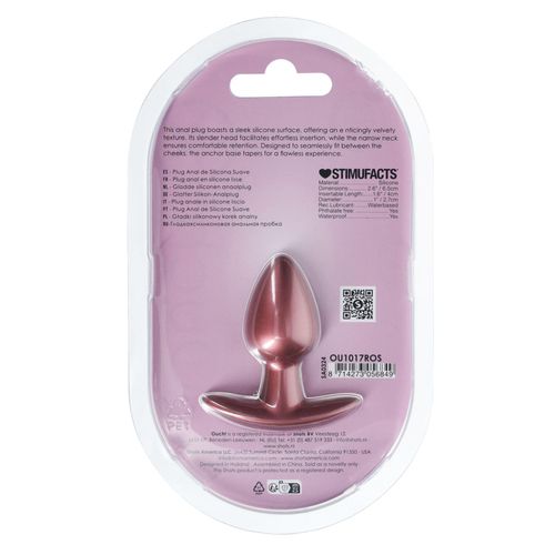smooth silicone anal plug - small - 2.6 / 6,5 cm - rose gold na Arena.pl