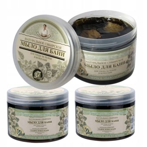 Zestaw czarne mydło Babuszkla Agafia 3x 500 ml mydło syberyjskie na Arena.pl