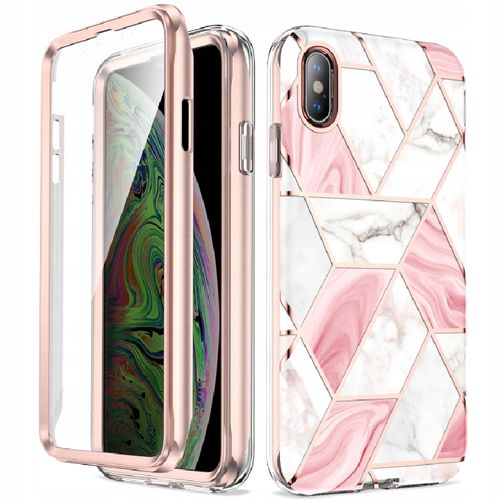 ETUI PRZÓD I TYŁ MARBLE 360° CASE DO IPHONE XS MAX na Arena.pl