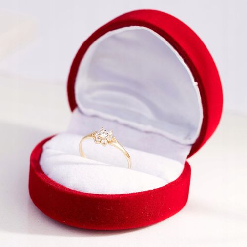 ZŁOTY PIERŚCIONEK pr. 333 KWIATEK z CYRKONIAMI r.11 na Arena.pl