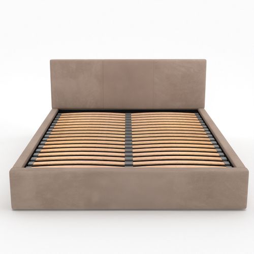 ŁÓŻKO TAPICEROWANE DO SYPIALNI 180x200 ŁÓŻKO PODWÓJNE Z POJEMNIKIEM BEŻOWE na Arena.pl