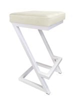 Hoker krzesło barowe ZETA LOFT METAL podstawa biała MG50