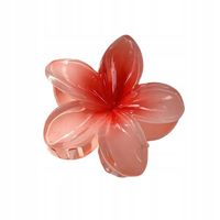 Piękna spinka klamra akrylowa średnia kwiatek hawajski 8cm czerwony