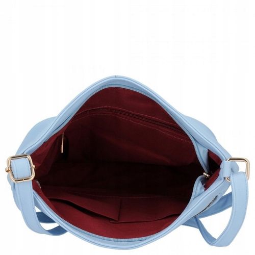 Herisson torebka worek zamek skóra ekologiczna pikowana błękitny 1052L2091 na Arena.pl