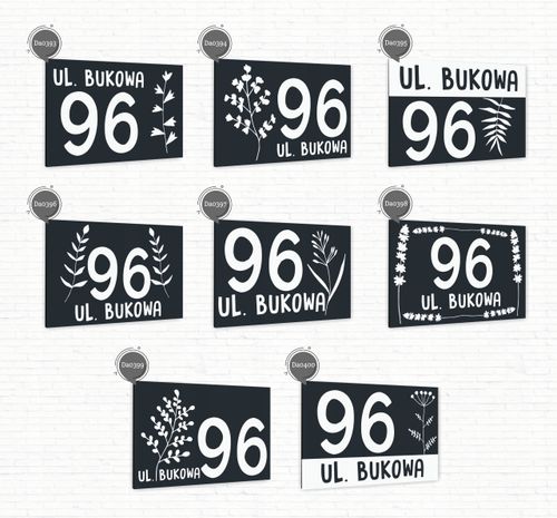 Tabliczka Tablica ADRESOWA antracyt DIBOND 20x15 numer domu ul. dużo wzorów na Arena.pl