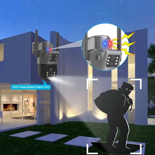 PODWÓJNA KAMERA SOLARNA WIFI IP SMART ZEWNĘTRZNA OBROTOWA QHD 6MP ZOOM 3w1 na Arena.pl