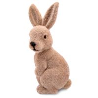 ZAJĄC WIELKANOCNY FLOKOWANY BRĄZOWY FIGURKA 25cm DEKORACJA ŚWIĄTECZNA