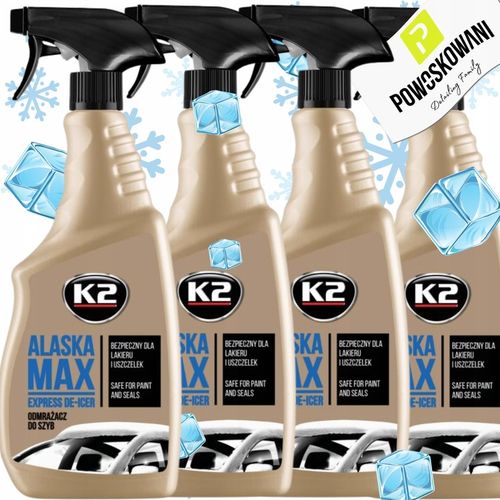 K2 ALASKA MAX 700 ml ODMRAŻACZ DO SZYB SAMOCHODOWYCH ZESTAW ZIMOWY 4 SZTUKI na Arena.pl