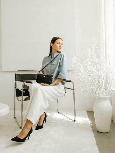 BETLEWSKI Mała torebka wizytowa kopertówka dwa paski wygodna sztywna na Arena.pl