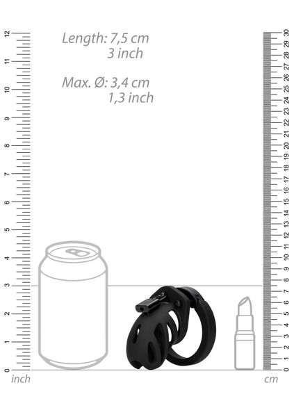 Model 23 - Chastity Cage - 2.5'' / 6,5 Cm - Black zdjęcie 3