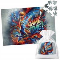 PUZZLE TRADYCYJNE - KOSZYKÓWKA SPORT PIŁKA KOSZ DRUŻYNA - 110 el