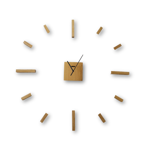 Zegar Ścienny Drewniany Duży 3D Przyklejany Na Ścianę Do Salonu Dębowy Loft na Arena.pl