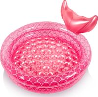 Basen Dmuchany Brodzik Ogrodowy dla Dzieci Syrenka Różowy Miękkie Dno 90cm