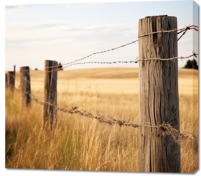 Obraz 100x90cm Płot na Polu zdjęcie 1