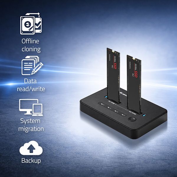 Qoltec stacja dokująca 2x M.2 NVMe USB-C zdjęcie 2