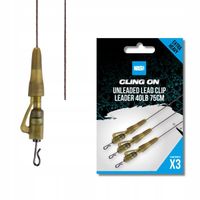 2 x ZESTAW KOŃCOWY NASH UNLEADED LEAD CLIP LEADER 75cm