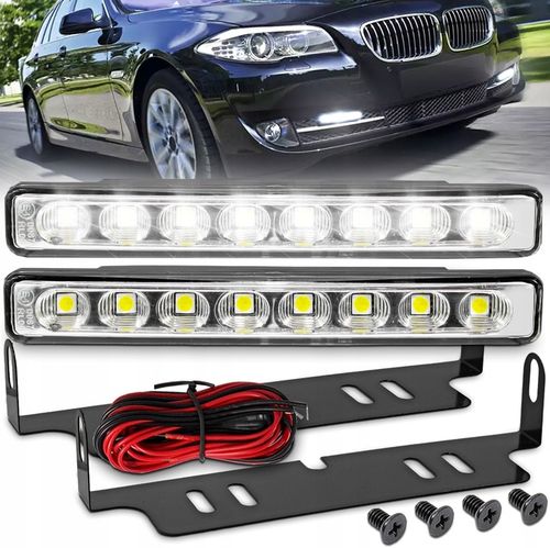 ŚWIATŁA LAMPY DO JAZDY DZIENNEJ LAMPY DO AUTA 8 SMD LED DRL AUTOMAT E4 na Arena.pl