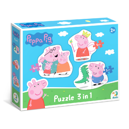 Puzzle Peppa Pig 3 In1 Rodzina Świnki 2-3-4 Elementy Dodo 200338 na Arena.pl
