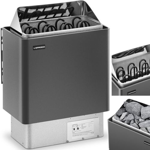 Piec do sauny elektryczny 5-9 m3 do 110C 400 V 6 kW czarno-srebrny na Arena.pl