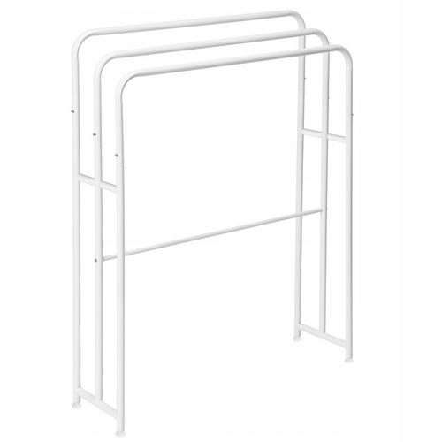 STOJAK BIAŁY NA RĘCZNIKI WIESZAK STOJĄCY PODŁOGOWY ŁAZIENKOWY METALOWY na Arena.pl